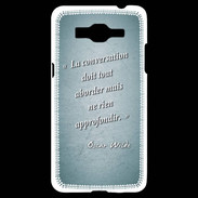 Coque Samsung Grand Prime 4G La conversation Turquoise Citation Oscar Wilde