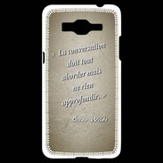Coque Samsung Grand Prime 4G La conversation Sepia Citation Oscar Wilde