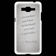Coque Samsung Grand Prime 4G La musique Gris Citation Oscar Wilde