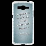 Coque Samsung Grand Prime 4G Pessimiste Turquoise Citation Oscar Wilde