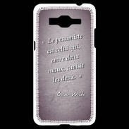 Coque Samsung Grand Prime 4G Pessimiste Violet Citation Oscar Wilde