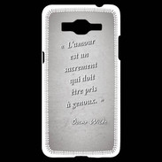 Coque Samsung Grand Prime 4G Sacrement amour Gris Citation Oscar Wilde