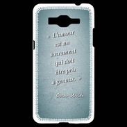 Coque Samsung Grand Prime 4G Sacrement amour Turquoise Citation Oscar Wilde