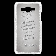 Coque Samsung Grand Prime 4G Sagesse rêves Gris Citation Oscar Wilde