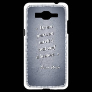 Coque Samsung Grand Prime 4G Survie mort Bleu Citation Oscar Wilde