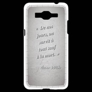 Coque Samsung Grand Prime 4G Survie mort Gris Citation Oscar Wilde