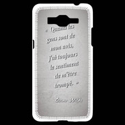 Coque Samsung Grand Prime 4G Avis gens Gris Citation Oscar Wilde