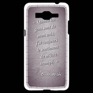 Coque Samsung Grand Prime 4G Avis gens violet Citation Oscar Wilde