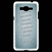 Coque Samsung Grand Prime 4G Avis gens Turquoise Citation Oscar Wilde