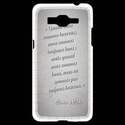 Coque Samsung Grand Prime 4G Bons heureux Gris Citation Oscar Wilde