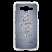 Coque Samsung Grand Prime 4G Cartes gagnantes Bleu Citation Oscar Wilde