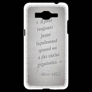 Coque Samsung Grand Prime 4G Cartes gagnantes Gris Citation Oscar Wilde