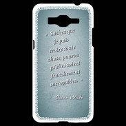 Coque Samsung Grand Prime 4G Croire Turquoise Citation Oscar Wilde