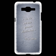 Coque Samsung Grand Prime 4G Désillusion vie Bleu Citation Oscar Wilde