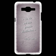 Coque Samsung Grand Prime 4G Désillusion vie Violet Citation Oscar Wilde