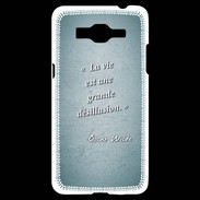 Coque Samsung Grand Prime 4G Désillusion vie Turquoise Citation Oscar Wilde