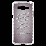 Coque Samsung Grand Prime 4G Incertitude amour Violet Citation Oscar Wilde