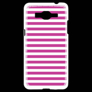Coque Samsung Grand Prime 4G rayures blanches et roses