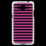 Coque Samsung Grand Prime 4G rayures noires et roses