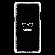 Coque Samsung Grand Prime 4G moustache noir & blanc