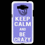 Coque Samsung Grand Prime 4G Keep calm Be Crazy Bleu
