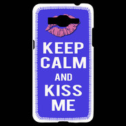 Coque Samsung Grand Prime 4G Keep Calm Kiss me Bleu