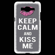 Coque Samsung Grand Prime 4G Keep Calm Kiss me Gris