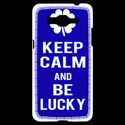 Coque Samsung Grand Prime 4G Keep Calm Be lucky Bleu