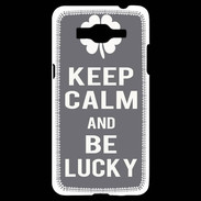 Coque Samsung Grand Prime 4G Keep Calm Be lucky Gris