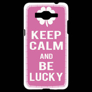 Coque Samsung Grand Prime 4G Keep Calm Be Lucky Rose