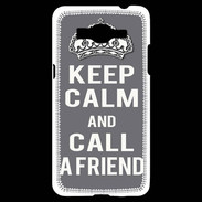 Coque Samsung Grand Prime 4G Keep Calm Call friend Gris