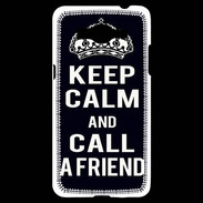Coque Samsung Grand Prime 4G Keep Calm Call friend Noir