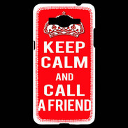 Coque Samsung Grand Prime 4G Keep Calm Call friend Rouge