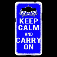 Coque Samsung Grand Prime 4G Keep Calm Carry on Bleu