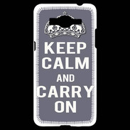 Coque Samsung Grand Prime 4G Keep Calm Carry on Gris