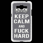 Coque Samsung Grand Prime 4G Keep calm Fuck hard Gris