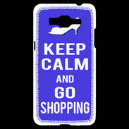 Coque Samsung Grand Prime 4G Keep Calm Go Shopping Bleu