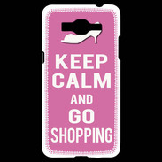 Coque Samsung Grand Prime 4G Keep Calm Go Shopping Rose