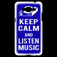Coque Samsung Grand Prime 4G Keep Calm Listen music Bleu