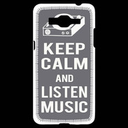 Coque Samsung Grand Prime 4G Keep Calm Listen music Gris