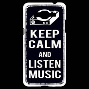 Coque Samsung Grand Prime 4G Keep Calm Listen music Noir