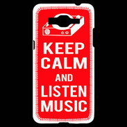 Coque Samsung Grand Prime 4G Keep Calm Listen music Rouge