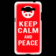 Coque Samsung Grand Prime 4G Keep Calm Peace Rouge