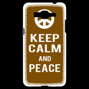 Coque Samsung Grand Prime 4G Keep Calm Peace Marron