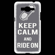 Coque Samsung Grand Prime 4G Keep Calm Ride on Gris