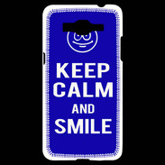 Coque Samsung Grand Prime 4G Keep Calm Smile Bleu