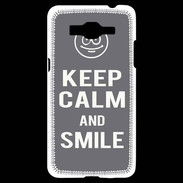 Coque Samsung Grand Prime 4G Keep Calm Smile Gris