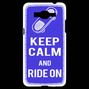 Coque Samsung Grand Prime 4G Keep Calm Ride on Bleu