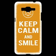 Coque Samsung Grand Prime 4G Keep Calm Smile Orange