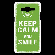 Coque Samsung Grand Prime 4G Keep Calm Smile Vert